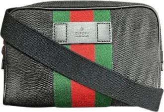 Gucci Pre-owned Belt Bags, male, Black, Size: ONE SIZE Pre-owned Canvas Waist Bag