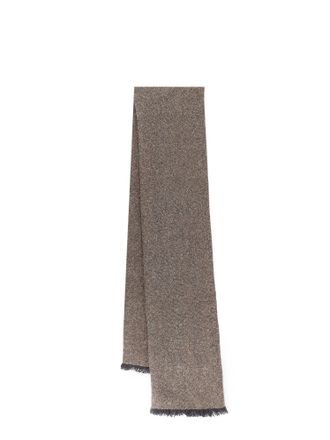 Brunello Cucinelli Cashmere Blend Scarf With Lurex Profiles-Donna