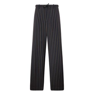 Dries Van Noten Wide Trousers, male, Multicolor, Size: L Mid Rise Pants with Drawstring