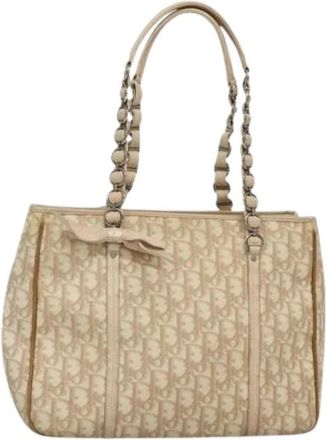 Dior Pre-owned Vintage Schoudertas - Dames - Vintage Handtas - Beige - ONE Size - Leer - Vintage