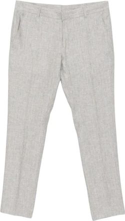 Daniele Alessandrini Slimato 100 Broeken - Heren - Nette broeken - Beige - M - Linnen - Broeken