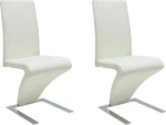 vidaXL Vidaxl - Sillas De Comedor 2 Unidades Cuero Sint&eacute;tico Blanco