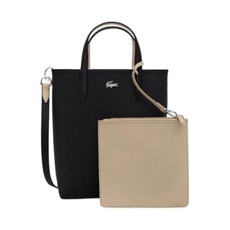 Lacoste Tassen, Dames, Beige, ONE Size, Leer, Anna Vertical Reversible Tote