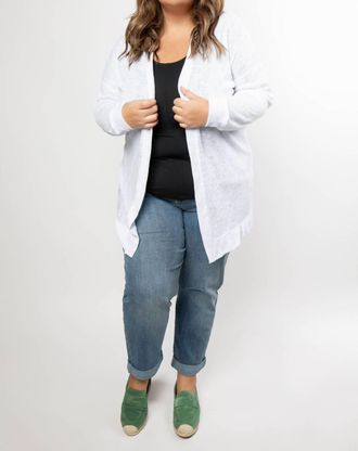 Nally & Millie Long Cardigan In White