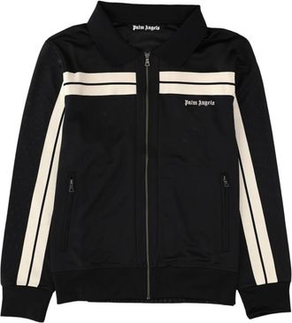 Palm Angels Black Striped Sporty Zip Tracktop Jacket