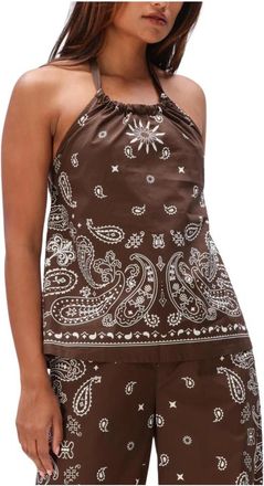 Suncoo Looka Top - Dames - Tops zonder mouwen - Bruin - L - Linnen - Tops