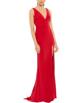 Mac Duggal Sleeveless V Neck Jersey Gown