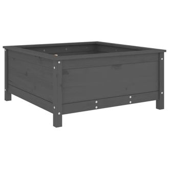 Berkfield Home Garden Planter Grey 82.5x82.5x39 cm Solid Wood Pine