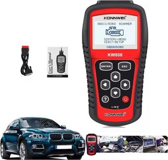 Elle Lector De C&oacute;digos Obd2 Kw808 - Esc&aacute;ner De Diagn&oacute;stico Con Pantalla Lcd A Color - Compatible Con Obdii/eobd - Herramienta De Escaneo Para Veh&iacute;culos