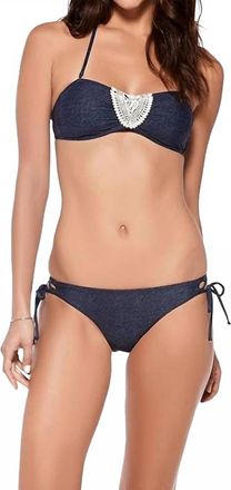 L*Space Gypsy Bandeau Bikini Top In Antique Denim