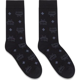 MCM Monogram Knit Socks in Black at Nordstrom, Size Medium