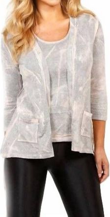 Angel Bleach Cableknit Pocket Cardigan In Marble