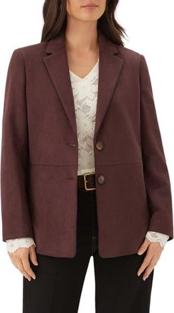 Karen Kane Faux Suede Blazer in Wine at Nordstrom, Size X-Large