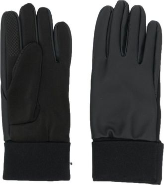 Rains ribbed-detail gloves - unisex - Polyester - S - Black