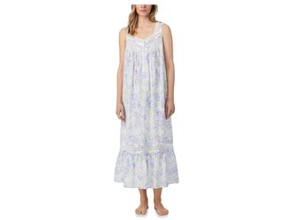 Eileen West Cotton Woven Lawn Sleeveless Eileen Ballet Nightgown Womens Clothing Watercolor Floral : LG