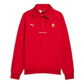 Puma x Scuderia Ferrari Half-Zip Fleece Crew Sweatshirt Rosso Corsa 637002-02