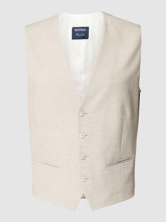 Mc Neal Slim Fit Weste mit Paspeltaschen in Beige, Gr&ouml;&szlig;e 46