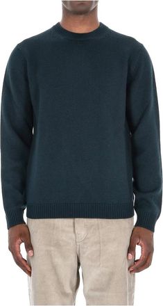 Roberto Collina Groene Merino Trui Hoge Kwaliteit - Heren - Ronde hals truien - Groen - M - Wol - Truien & Vesten