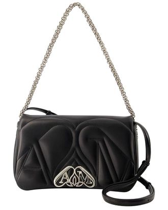 Alexander McQueen Alexander Mcqueen Black Calfskin Leather The Seal Small Bag, Never Carried (Authentic Pre-Loved)