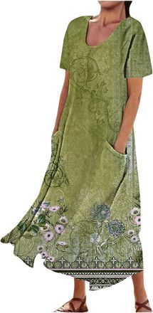 Generic Womens Casual Loose Dresses Work Walking Beach Womens Loose O NeckT T Shirt Dress Short Sleeve Comfy Casual Cute Swing Dress with Pockets Long Sleeve 