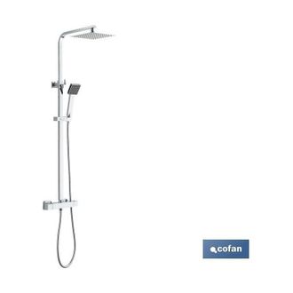 cofan Columna De Ducha Termostatica Dise&ntilde;o Cuadrado 90-1.40 Cm - Cofan