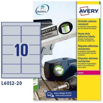 Avery Adhesivos/etiquetas Avery 20 Hojas 96 X 50,8 Mm Plateado