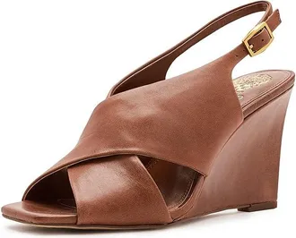 Vince Camuto Ameira Criss-Cross Wedge Womens Wedge Shoes Brandy : 6.5 M, Leather