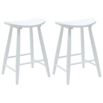 vidaXL Sillas De Comedor 2 Pcs 46 X 37 X 63 Cm Madera De Caucho S&oacute;lido Vidaxl
