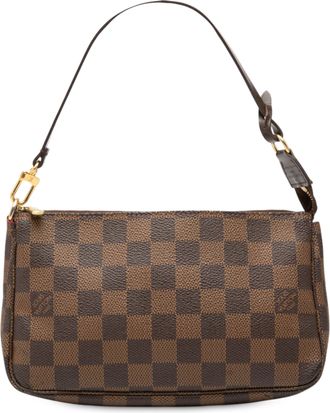 Louis Vuitton Pre-owned Womens Damier Ebene Pochette Accessoires - Dark Brown Textile - One Size