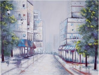 Hhg Hhg - Nunca Usado] Pintura Al &Oacute;leo Aldea, Pintura Mural 100% Pintada A Mano Xl, 120x90cm