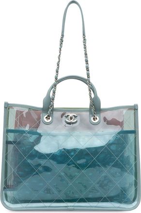 Chanel 2018 Medium PVC and Lambskin Coco Splash Shopping Tote satchel - women - Lambskin/PVC - One Size - Blue