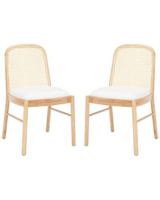 Safavieh Couture Annmarie Set Of 2 Rattan Back Dining Chairs