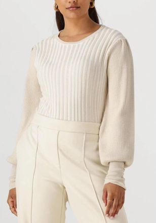Nukus Mulberry Pullover Lurex - Dames - Ronde hals truien - Beige - L - Nylon - Truien & Vesten