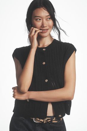 Central Park West Anthropologie x Central Park West Button-Front Vest