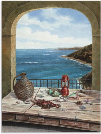 Artland Wandbild »Stillleben am Meer« Fensterblick 1 Stk. tlg. als Alubild, Outdoorbild, Leinwandbild, Poster, Wandaufkleber