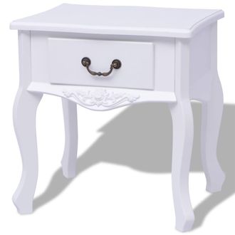 vidaXL Mesita De Noche Mdf Blanca Vidaxl