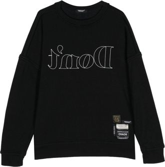 Undercover slogan-embroidered drop-shoulder sweatshirt - men - Cotton/Polyester - 5 - Black