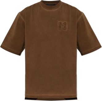 Dsquared2 T-shirt met Embossed Logo - Heren - T-shirts - Bruin - S - Katoen - Tops