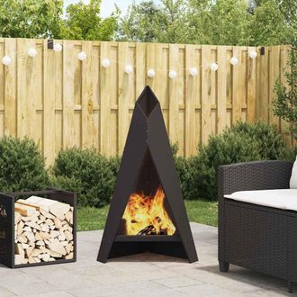 vidaXL Vidaxl - Focolare Nero 58 X 40 X 100 Cm Acciaio Laminato A Freddo