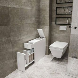 Dmora Mobile sottolavabo Isidora, Mobiletto da bagno, Contenitore porta lavabo, Armadio per lavandino, 20x60h55 cm, Antracite - Dmora