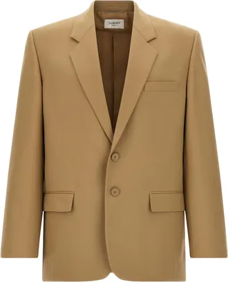 Saint Laurent Beige Wool Mens Blazer