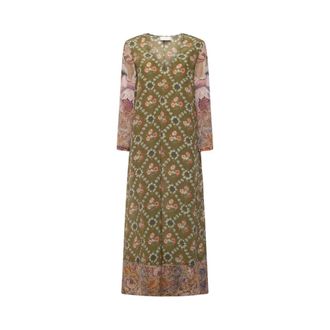 Pierre-Louis Mascia Maxi Dresses, female, Green, Size: XS Trapezio Dress