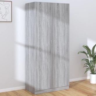 vidaXL Armario Madera Contrachapada Gris Sonoma 90x52x200 Cm Vidaxl