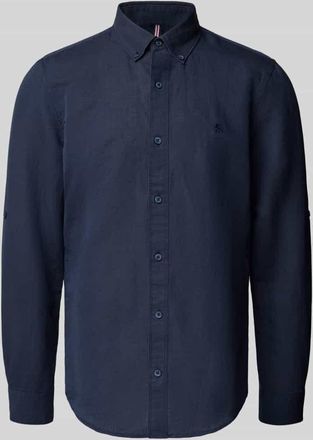 Lerros Regular Fit Leinenhemd mit Button-Down-Kragen in Dunkelblau, Gr&ouml;&szlig;e M