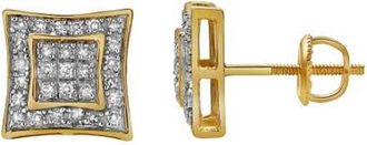 LuvMyJewelry Espelho 10K Yellow Gold Diamond Unisex Earrings - 0.21 Cts at Nordstrom