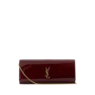 Saint Laurent Burgundy Leather Kate Clutch
