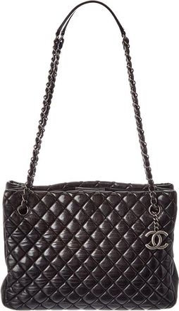 Chanel Black Lambskin Leather Cc New Bubble Tote (Authentic Pre-Loved)