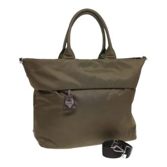 Prada Pre-owned Tote Bags, female, Green, Size: ONE SIZE Pre-owned Vintage Nylon Tote Bag