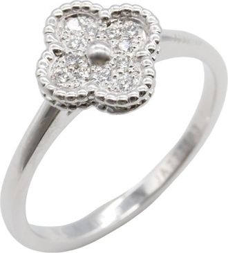 Van Cleef & Arpels Clear White Gold White Gold (18K) Band Ring (Pre-Owned)