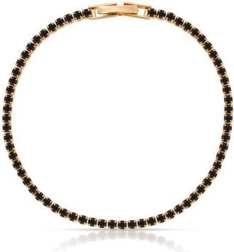 Ettika Minimalist Cubic Zirconia Tennis Bracelet in Black at Nordstrom